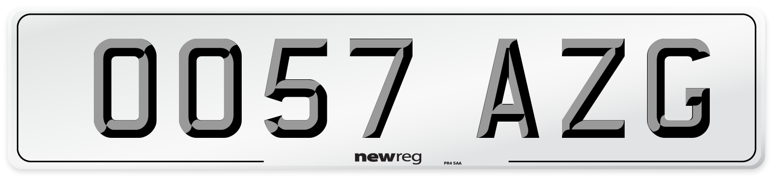 OO57 AZG Number Plate from New Reg